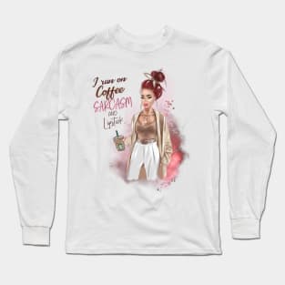 COFFEE, SARCASM AND LIPSTICK Long Sleeve T-Shirt